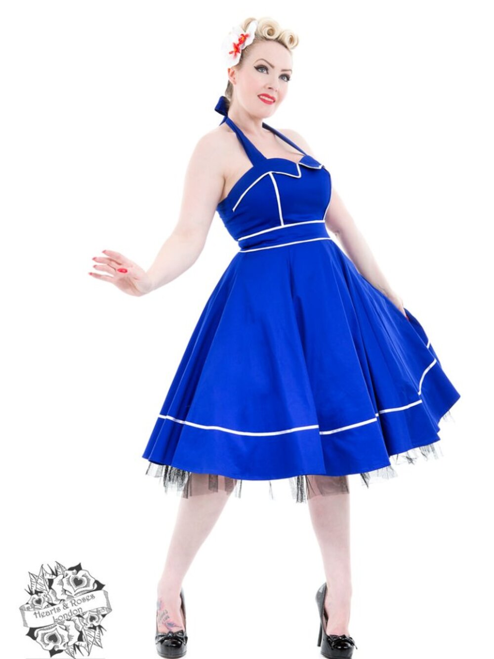 Hearts & Soul Womens 10 Blue Sailors Moon Halterneck Dress